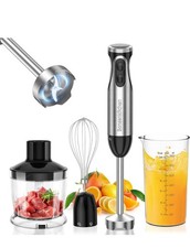 Stainless Steel Hand Blender, 4-In-1 Stick Blender 1000W, 20 Speed Adjustable...