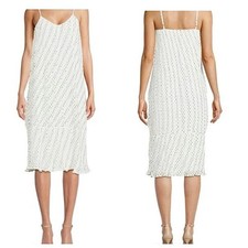 WALTER BAKER Dress Medi Slip Lonnie pleated polka-dot chiffon size small