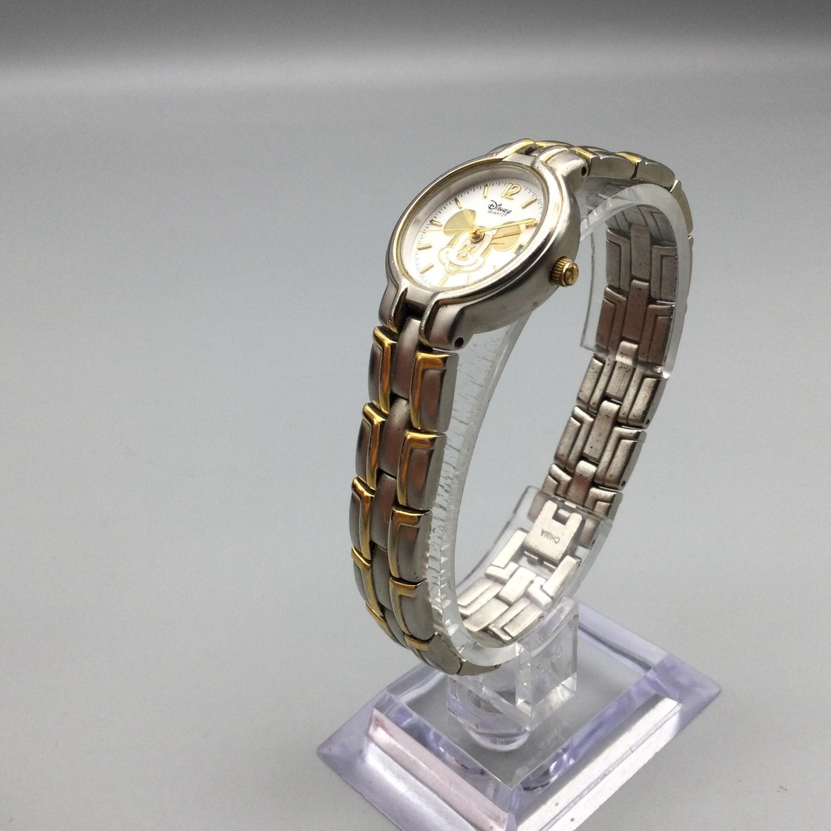 Disney Time works ladies Mickey Mouse two tone dress watch NEW BATTERY Disney Time Works, Vintage, Disney Quartz, Mickey Mouse  main image 3