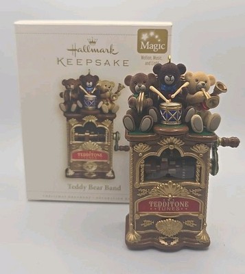 2006 Hallmark Ornament Teddy Bear Band Magic Motion Music Light New U64