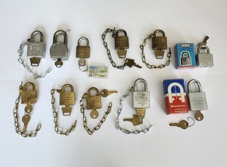 Vintage Padlock Lot (11) With Keys American Master Craftsman