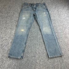 Vintage Levi's 536 Mens Jeans Regular Straight 32 32 Mid Blue Distressed 90s