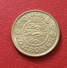 D&auml;nemark 20 Kroner Kronen M&uuml;nze 1998 gebraucht