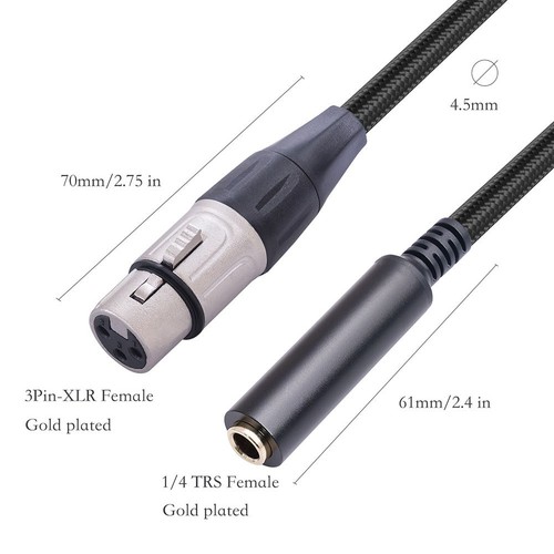 Adattatore Audio Stereo Adattatore Audio Stereo Convertitore Microfono Femmina XLR a 1/4 - Foto 5 di 12