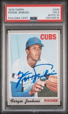 1970 TOPPS #240 FERGIE JENKINS PSA 3 AUTO 10