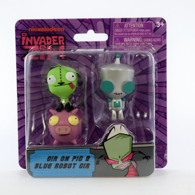 Invader Zim Gir on Pig & Blue Robot Gir 2.5'' Figure Just Play