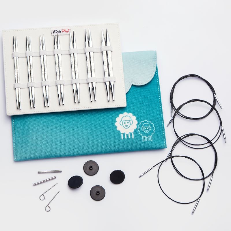 KnitPro Nova Cubics Deluxe Interchangeable Metal Knitting Needle Set 13cm/5""
