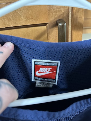 Vintage Nike Jacket Mens XL Navy Blue Track Pullover Center Swoosh Team 90s Y2K - Picture 3 of 4