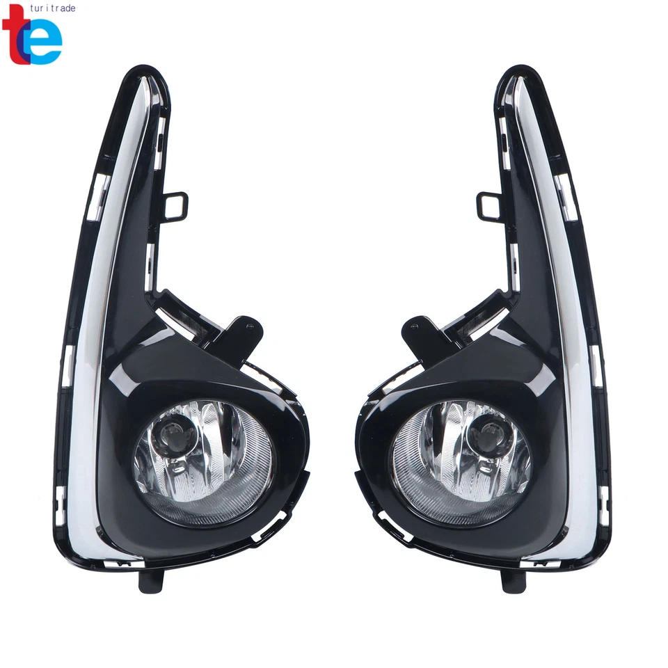 For Toyota Yaris Hatchback 2018 2019 2020 Fog Lights Pair Lamps w/Chrome Bezel - Image 4 of 4