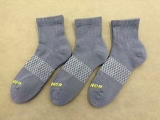 3 pairs BOMBAS Women's Quarter socks Medium 8-10.5 Grey
