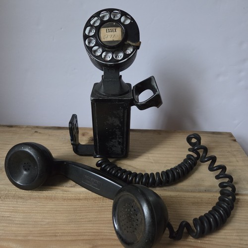 VTG Western Electric Black Rotary Dial Space Saver Wall Mount Phone G1 F1 Bell
