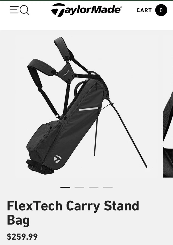 $260 Новый 2024 TaylorMade Flextech переноски стойка сумка для гольфа серый 3 пути TM24 - Изображение 2 из 4