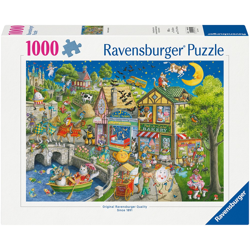 Ravensburger Mother Gooseville 1000 Piece Jigsaw Puzzle Nursery Rhyme Scene