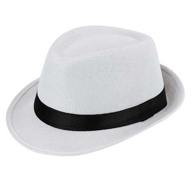 Men Women Straw Jazz Fedora Hat Trilby Cuban Sun Cap Panama Short Brim Summer US