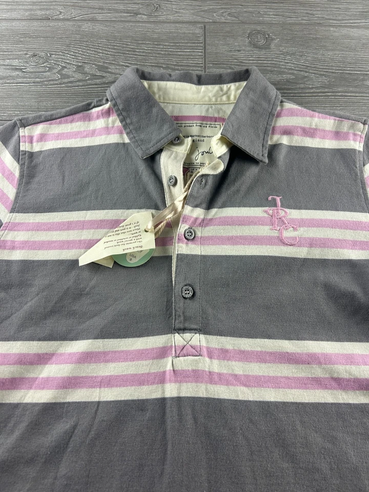 Top Joules Rugby Niñas Manga Larga Talla 8 Gris/Blanco/Púrpura Nuevo con Etiquetas Foto 4 de 4