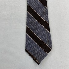Vtg 1950s Necktie Arrow Cluet Peabody Silk Tie MCM Atomic Blue Stripe 3x54 Stain