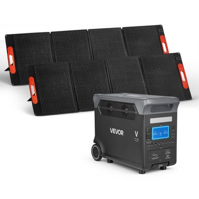 VEVOR Tragbare Powerstation 3000W 3072Wh Solargenerator mit 2x 200W Solarmodulen