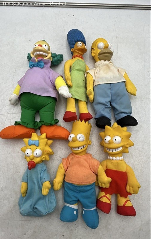 The Simpsons Assorted Characters Collectible Plush Toys Lot Of 6