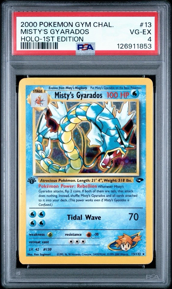 Misty Gyarados 1st Edition Gym 13 2000 Pokemon First Team Psa 4 Holo Challenge - Image 2 of 3