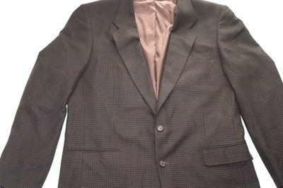 Pierre Balmain Luxury Silk Wool Sport Coat Brown Herringbone Men's 46 X-Long