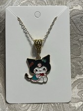 Cartoon Hello Kitty Kuromi Christmas Enamel Charm Pendant Gold Necklace 18