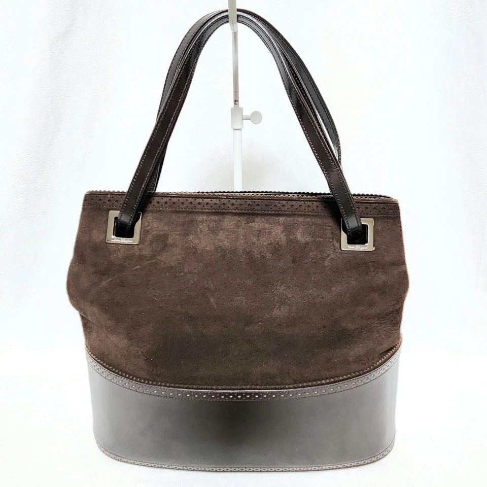 Bolso de Mano Salvatore Ferragamo Gamuza Auténtico Marrón Mujer Italia 120784 Foto 2 de 4