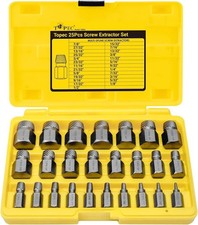 Topec 25-piece Screw Extractor Set High Carbon Steel Bolt Remover Tools