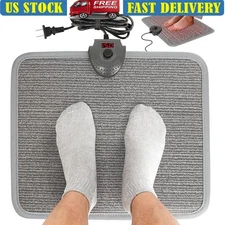 Heated Foot Warmer Mat Adjustable Temperature Auto Shut Off Under Desk Comfort