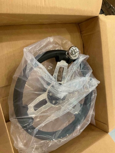 Stainless Steel Steering Wheel,13.5'' Anti-Slip PU Foam Cover Steering Wheel ... - Foto 7 di 8