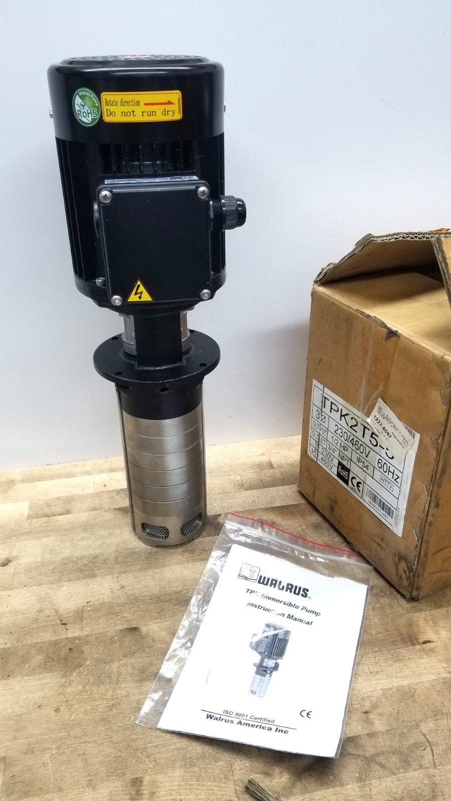 TPK2T5-5 Walrus Multistage Immersible Coolant Pump 1/2HP 50PSI 18GPM