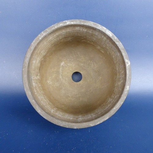 Vaso per bonsai usato tondo intagliato 10 cm (3,9 pollici) giapponese spedizione gratuita - Foto 6 di 8