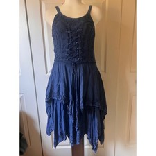 Fairy Lace Up Corset Dress Whimsigoth Boho Cottagecore Y2K REN Fair Ethereal