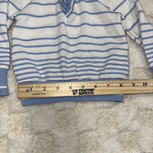 VINTAGE 80s BOYS BULL FROG COLLARED STRIPE SWEATER Sz 2 / 24m MADE IN USA - Picture 3 of 6
