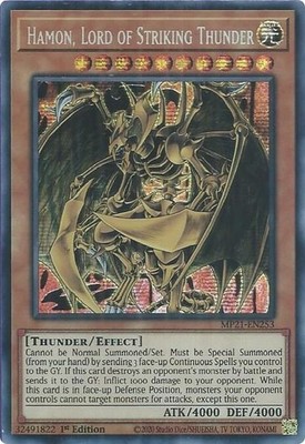 Yugioh Hamon, Lord of Striking Thunder 1st Edition Prismatic Secret Rare MP21-EN