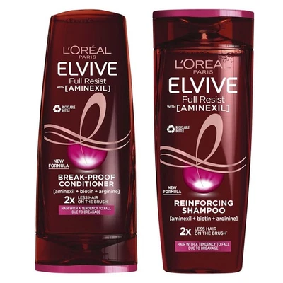 L'Oreal Elvive Full Resist Anti Breakage Shampoo Conditioner 300ml - TWIN PACK