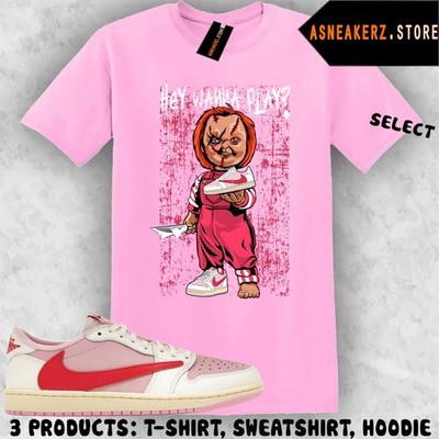 Shirt Matching Travis Scott 1 Low Tropical Pink Match Sneaker Sneakerhead Chucky