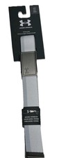 New! Under Armour Golf Womens DriveStretch Webbing Belt White/Gray/Silver