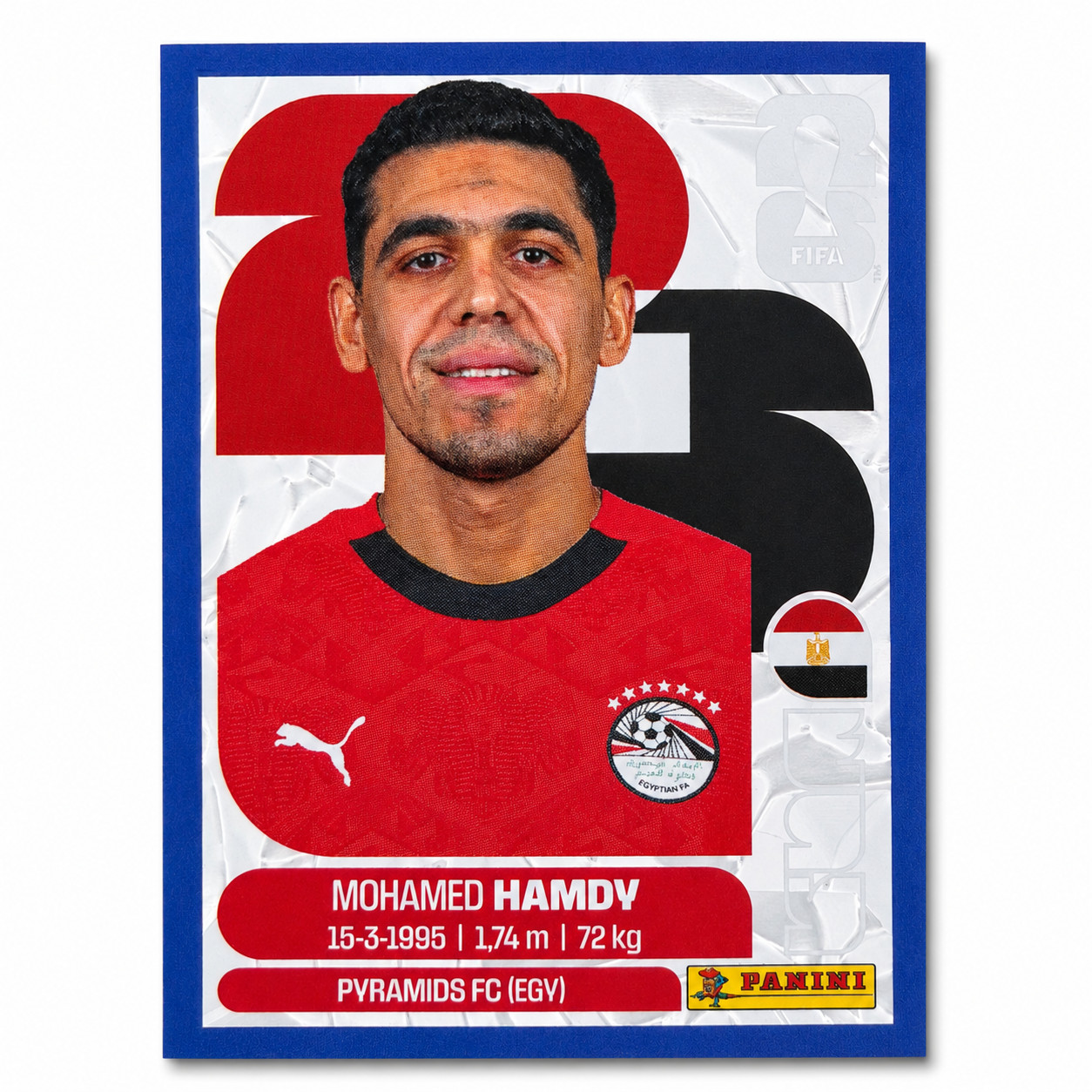 BLUE CRUMPLE PARALLEL ⚽🏆 2026 PANINI WORLD CUP STICKER | HAMDY EGY 4