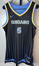 NWT Nike Angel Reese Chicago Sky #5 Black Pinstripe Explorer WNBA Jersey 40 S
