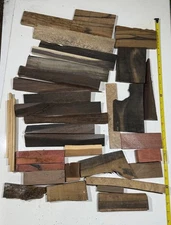 9lbs Low Grade Exotic Wood Scraps - Cracked / Wane / Knots / Punky  / Wax Areas