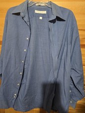 Geoffrey Beene Navy Striped Shirt 16 32/33