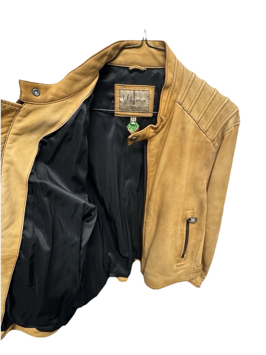 WILSONS LEATHER ジャケット XL Wilsons Leather Jacket Full Zip Size XXL (FITS LIKE XL!!!) RN69426