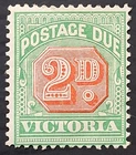 1895 Victoria Australia 2d Rosine&Bluish gn Postage Due Stamp WMK V/Crn Mint£30