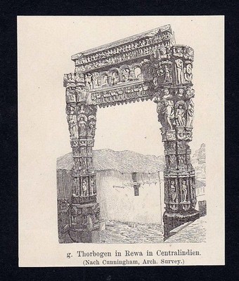 1880 Thorbogen in Rewa in Centralindien. / Indien / India / Tor antique print