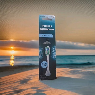 3-Pack Philips Sonicare C2 Plaque Control Replacement Toothbrush Heads White