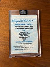 2026 Topps Chrome Black Ken Griffey Jr. Randy Johnson Dual AUTO PDPA-JG /30