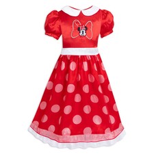 Disney Minnie Mouse Fantasy Nightgown Gown Pajamas Costume Dots Red Size 5/6 NEW