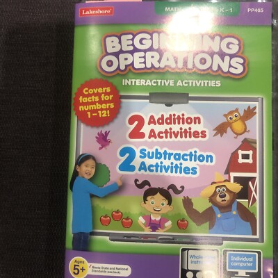 Lakeshore Beginning Operations Adventures Interactive Math CD-Rom Grade K 1