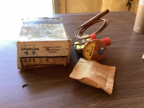 Sporlan Thermostatic Expansion Valve GFE 1/2 C Inlet 3/8 Outlet 1/2 Tub3 5' R-12