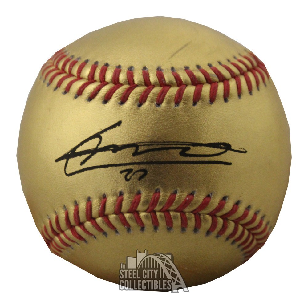 貴重JSA鑑定品証明書付きVLAD GUERRERO JR サインバット Vladimir Guerrero Jr Autographed Gold MLB Baseball - JSA COA